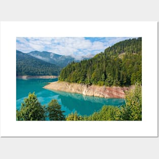 Low Water in Sauris Lake, North Italy Posters and Art